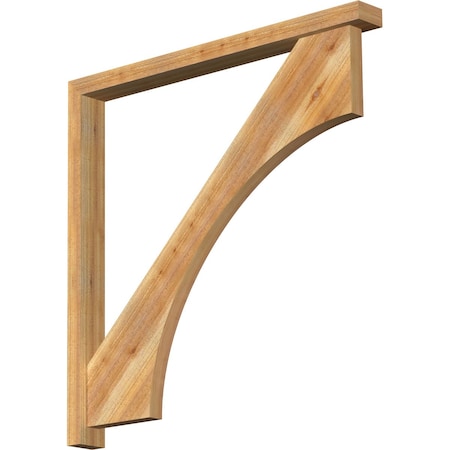 Ekena Millwork Westlake Block Rough Sawn Bracket w/ Offset Brace, Western Red Cedar, 4"W x 42"D x 42"H BKT0402X42X42WTL05RWR